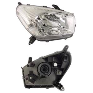Lights, Right Headlamp Unit (Halogen, Takes H4 Bulb) for Toyota RAV 4 Mk II 2001 2004, 