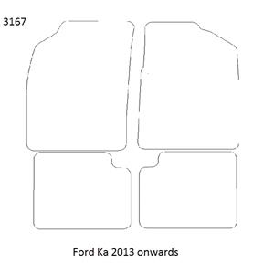 Car Mats, Tailored Car Floor Mats in Black for Ford KA, 2014 Onwards, Tailored Car Mats