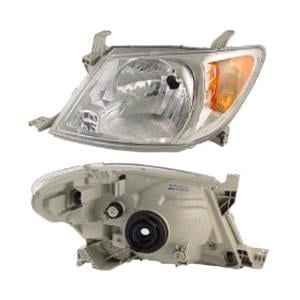 Lights, Left Headlamp (Reflector Type, Halogen, Takes H4 Bulb, Electric And Manual Adjustment, Supplied Without Motor) for Toyota HILUX Pickup 2005 2008, 