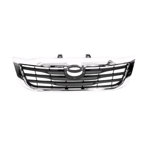 Grilles, Toyota Hilux 2012 2015 Grille, Painted Grey, With Chrome Frame, 