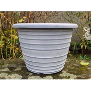 Flower Pots and Hanging Baskets, Olympia Stout Round Grey/White 13'', 