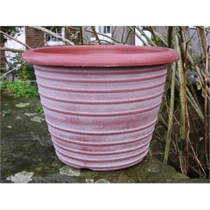 Flower Pots and Hanging Baskets, OLYMPIA STOUT ROUND TERACOTTA/WHITE 13", 