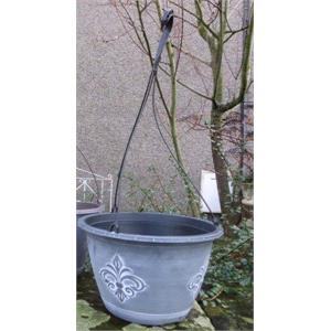 Flower Pots and Hanging Baskets, HANGING BASKET FLEUR BLACK  L011 12", 