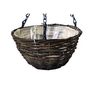 Flower Pots and Hanging Baskets, HANGING BASKET RATTAN 14" HB14R, 