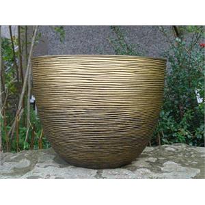 Flower Pots and Hanging Baskets, SPIRAL PLANTER ANTIQUE GOLD 35CM QX 002 G, 