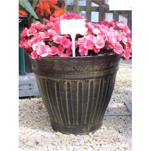 Flower Pots and Hanging Baskets, FLORAL FLUTED 20" ANT GOLD HG 9006B C G, 