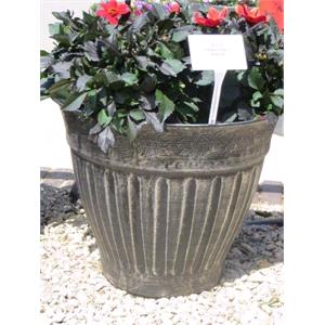 Flower Pots and Hanging Baskets, FLORAL FLUTED 20" ANT SILVER HG 9006B C S, 