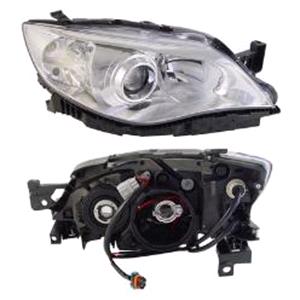 Lights, Right Headlamp (Halogen, Chrome Bezel) for Subaru IMPREZA Hatchback 2008 on, 