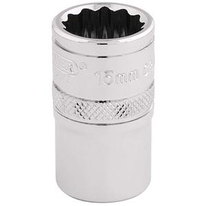 Sockets, Draper Expert 33136 1 2 Inch Square Drive Hi Torq 12 Point Socket (15mm), Draper