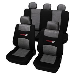 Seat Covers, SAB 1 VARIO Petex Carbon Black 11 Piece, Petex