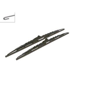 Wiper Blades, BOSCH 652S Superplus Wiper Blade Front Set (650 / 575mm   Hook Type Arm Connection) with Spoiler for Mercedes A CLASS, 1997 2004, Bosch