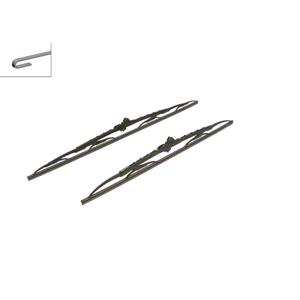 Wiper Blades, BOSCH 543 Superplus Wiper Blade Front Set (600 / 530mm   Hook Type Arm Connection) for Volvo S80, 1998 2006, Bosch