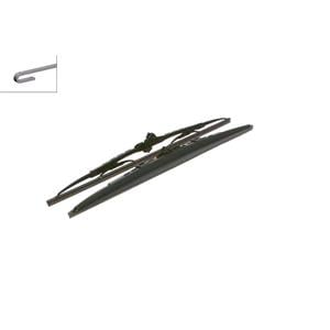 Wiper Blades, BOSCH SP19/19S Superplus Wiper Blade Front Set (475 / 475mm   Hook Type Arm Connection) with Spoiler for Nissan NAVARA, 1997 2004, Bosch