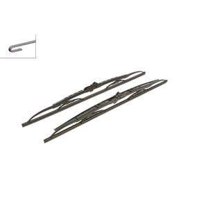 Wiper Blades, BOSCH SP21/21S Superplus Wiper Blade Front Set (530 / 530mm   Hook Type Arm Connection) with Spoiler for Volvo 960 Kombi, 1990 1994, Bosch