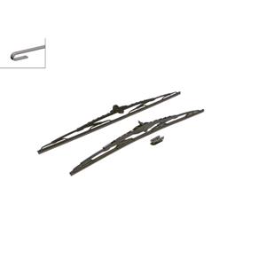 Wiper Blades, BOSCH 801 Superplus Wiper Blade Front Set (600 / 530mm   Hook Type Arm Connection) for Volvo S80, 1998 2006, Bosch