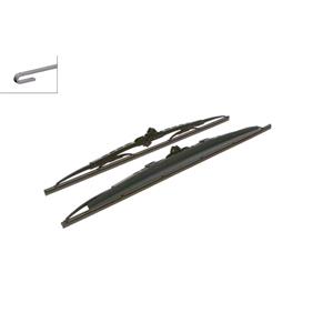Wiper Blades, BOSCH SP22/19S Superplus Wiper Blade Front Set (550 / 475mm   Hook Type Arm Connection) with Spoiler for Daewoo NUBIRA Estate, 1999 2002, Bosch