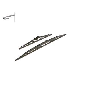 Wiper Blades, BOSCH SP24/16S Superplus Wiper Blade Front Set (600 / 400mm   Hook Type Arm Connection) with Spoiler for Mitsubishi LANCER Saloon, 2008 Onwards, Bosch