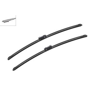 Wiper Blades, BOSCH A099S Aerotwin Flat Wiper Blade Front Set (650 / 650mm   Pinch Tab Arm Connection) for Seat LEON, 2005 2012, Bosch
