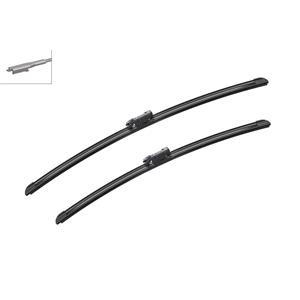 Wiper Blades, BOSCH A209S Aerotwin Flat Wiper Blade Front Set (600 / 530mm   Pinch Tab Arm Connection) for Volvo S80, 1998 2006, Bosch