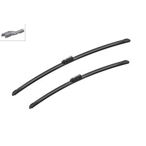Wiper Blades, BOSCH A224S Aerotwin Flat Wiper Blade Front Set (650 / 550mm   Top Lock Arm Connection) for Peugeot BOXER van, 2006 Onwards, Bosch
