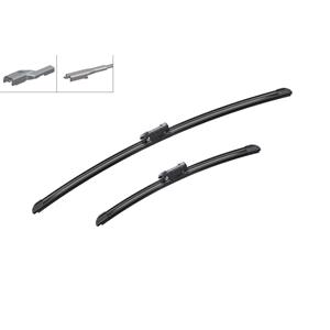 Wiper Blades, BOSCH A293S Aerotwin Flat Wiper Blade Front Set (600 / 380mm   Pinch Tab or Top Lock Arm Connection) for Fiat PANDA, 2012 Onwards, Bosch