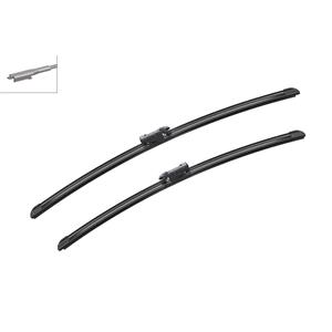 Wiper Blades, BOSCH A294S Aerotwin Flat Wiper Blade Front Set (600 / 550mm Pinch Tab Arm Connector) for Smart FORTWO Coupe, 2007 2014, Bosch