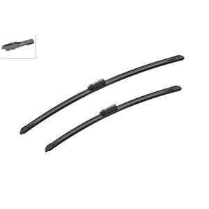 Wiper Blades, BOSCH A298S Aerotwin Flat Wiper Blade Front Set (600 / 500mm   Slim Top Arm Connection) for Volvo S90 II, 2016 Onwards, Bosch