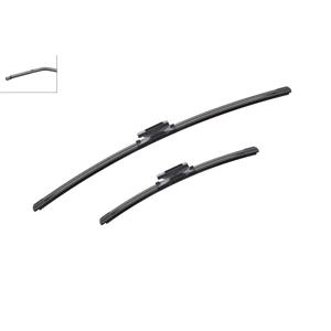 Wiper Blades, BOSCH A423S Aerotwin Flat Wiper Blade Front Set (650 / 400mm   Bayonet Arm Connection) for Renault LAGUNA III, 2007 2015, Bosch
