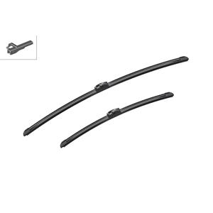 Wiper Blades, BOSCH A524S Aerotwin Flat Wiper Blade Front Set (650 / 450mm   Side Pin Arm Connection) for BMW 5 Series, 2010 2016, Bosch
