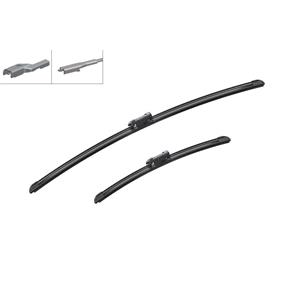 Wiper Blades, BOSCH AM246S Aerotwin Flat Wiper Blade Front Set with Spoiler (650 / 380mm   Fits Multiple Wiper Arms) for Fiat TIPO Estate, 2016 Onwards, Bosch