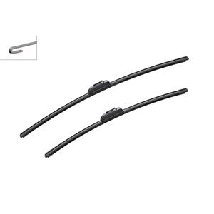 Wiper Blades, BOSCH AR725S Aerotwin Flat Wiper Blade Front Set (650 / 550mm   Hook Type Arm Connection with Integrated Sprayers) for Mercedes V CLASS, 1996 2003, Bosch