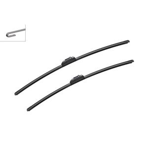 Wiper Blades, BOSCH AR703S Aerotwin Flat Wiper Blade Front Set (700 / 650mm   Hook Type Arm Connection with Integrated Sprayers) for Mercedes VITO Bus, 2003 2005, Bosch