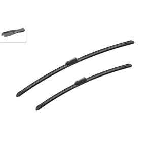 Wiper Blades, BOSCH A639S Aerotwin Flat Wiper Blade Front Set (650 / 530mm   Slim Top Arm Connection) for Seat TARRACO, 2018 Onwards, Bosch