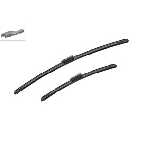Wiper Blades, BOSCH A721S Aerotwin Flat Wiper Blade Front Set (600 / 400mm   Top Lock Arm Connection) for Fiat DOBLO, 2010 Onwards, Bosch