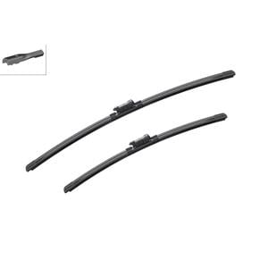 Wiper Blades, BOSCH A860S Aerotwin Flat Wiper Blade Front Set (600 / 475mm   Slim Top Arm Connection) for BMW 2 F74 Gran Coupe 2024 Onwards, Bosch