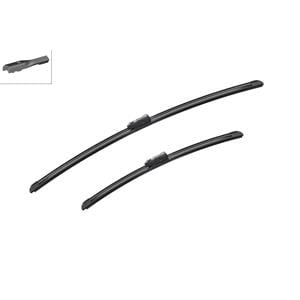 Wiper Blades, BOSCH A864S Aerotwin Flat Wiper Blade Front Set (650 / 450mm   Slim Top Arm Connection) for CUPRA LEON 2020 Onwards, Bosch
