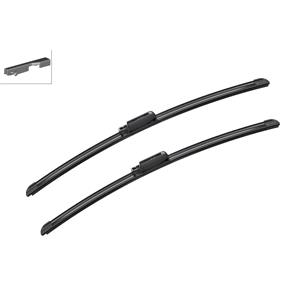 Wiper Blades, BOSCH A017S Aerotwin Flat Wiper Blade Front Set (555 / 555mm   Claw Type Arm Connection) for Audi A6, 2004 2011, Bosch