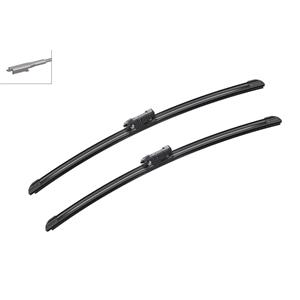Wiper Blades, BOSCH A208S Aerotwin Flat Wiper Blade Front Set (500 / 500mm   Pinch Tab Arm Connection) for Mini Coupe, 2011 2015, Bosch
