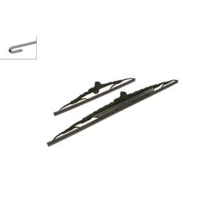 Wiper Blades, BOSCH 578S Superplus Wiper Blade Front Set (575 / 360mm   Hook Type Arm Connection) with Spoiler for Nissan NOTE, 2006 2013, Bosch