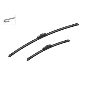 Wiper Blades, BOSCH AR140S Aerotwin Flat Wiper Blade Front Set (650 / 340mm   Hook Type Arm Connection) for Kia PRO CEE/D, 2013 2018, Bosch