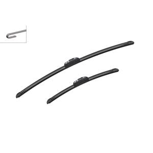 Wiper Blades, BOSCH AR141S Aerotwin Flat Wiper Blades Set (650 / 400mm   Hook Type Arm Connection) for Subaru FORESTER, 2013 2018, Bosch