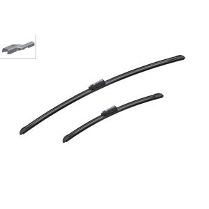Wiper Blades, BOSCH A144S Aerotwin Flat Wiper Blade Front Set (650 / 400mm   Top Lock Arm Connection) for Fiat TIPO Estate, 2016 Onwards, Bosch