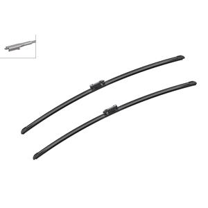 Wiper Blades, BOSCH A214S Aerotwin Flat Wiper Blade Front Set (750 / 750mm   Pinch Tab Arm Connection) for Ford TRANSIT CONNECT Box, 2013 Onwards, Bosch