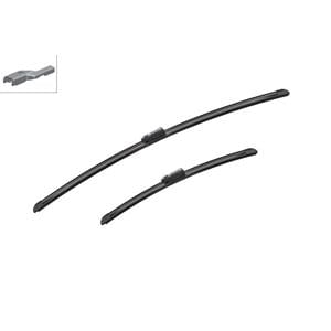 Wiper Blades, BOSCH A532S Aerotwin Flat Wiper Blade Front Set (700 / 430mm   Top Lock Arm Connection) for Vauxhall Grandland X 2017 Onwards, Bosch