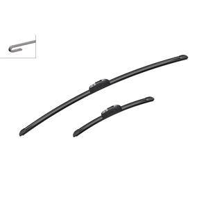 Wiper Blades, BOSCH AR706S Aerotwin Retrofit Flat Wiper Blade Set (700 / 340mm   Hook Type Arm Connection) for Suzuki Swace 2020 On, Bosch