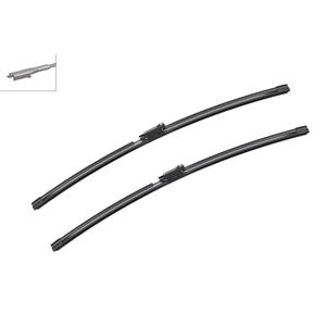 Wiper Blades, BOSCH A001J Aerotwin Flat Wiper Blade Front Set (725 / 725mm   Pinch Tab Arm Connection with Integrated Sprayers) for Ford Galaxy 2015 Onwards, Bosch