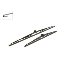 Wiper Blades, BOSCH 651A Superplus Wiper Blade Front Set (650 / 450mm   Hook Type Arm Connection with Integrated Sprayers) for Renault AVANTIME, 2001 2003, Bosch