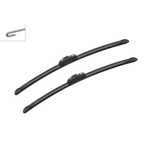 Wiper Blades, BOSCH AR530S Aerotwin Flat Wiper Blade Front Set (530 / 530mm   Hook Type Arm Connection) for Volvo 960 Kombi, 1990 1994, Bosch