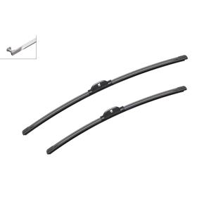 Wiper Blades, BOSCH A957S Aerotwin Flat Wiper Blade Front Set (650 / 550mm   Pin Style Arm Connection) for Renault SCENIC, 2003 2009, Bosch