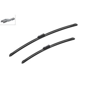 Wiper Blades, BOSCH A980S Aerotwin Flat Wiper Blade Front Set (600 / 475mm   Top Lock Arm Connection) for Volkswagen SCIROCCO, 2008 Onwards, Bosch